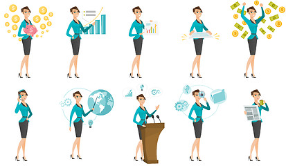 Image showing Vector set of illustrations with business people.