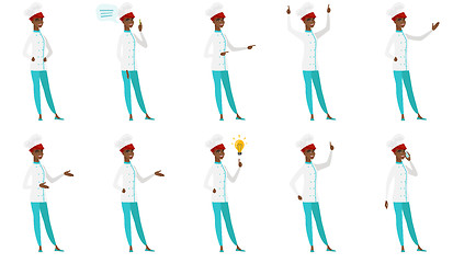 Image showing Vector set of chef-cooker characters.