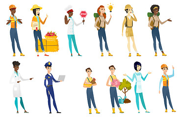 Image showing Professional women vector illustrations set.