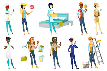 Image showing Professional women vector illustrations set.