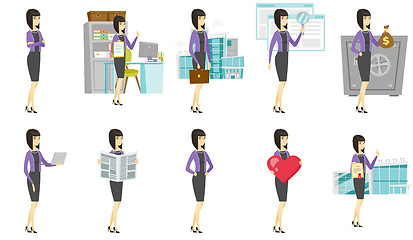 Image showing Vector set of illustrations with business people.