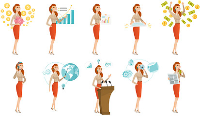 Image showing Vector set of illustrations with business people.