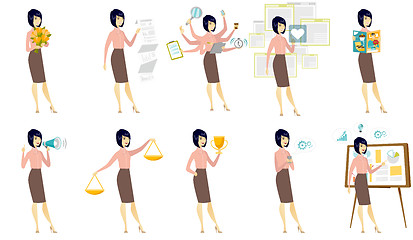 Image showing Vector set of illustrations with business people.