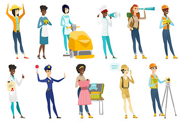 Image showing Professional women vector illustrations set.