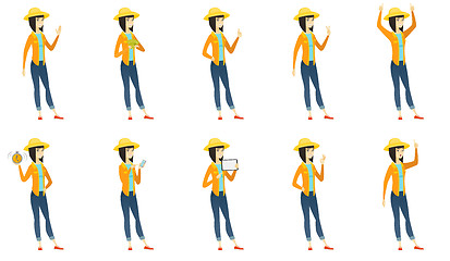 Image showing Vector set of illustrations with farmer characters