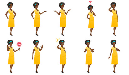 Image showing Vector set of illustrations of pregnant women.