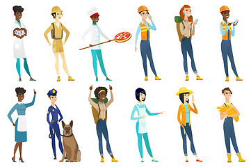 Image showing Professional women vector illustrations set.