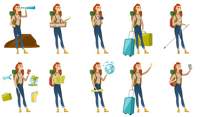 Image showing Vector set with traveler characters.