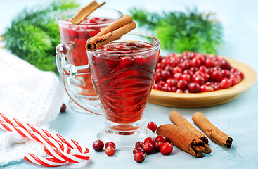 Image showing cranberry drink and berries