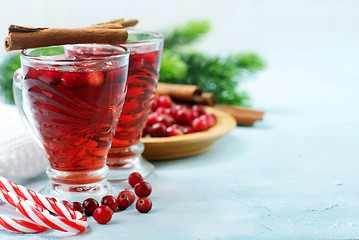 Image showing cranberry drink and berries