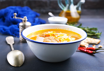 Image showing Soup in bowl