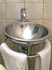 Image showing Metal Bathroom Sink