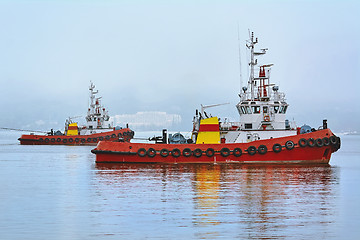 Image showing Tugboats in the Port Aquatorium