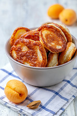 Image showing Sourdough pancakes in a ceramic bowl.