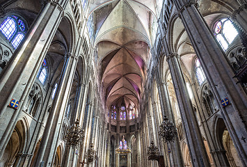 Image showing The beautiful nave of the cathedral bathed in light