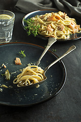 Image showing Pasta salmon sauce