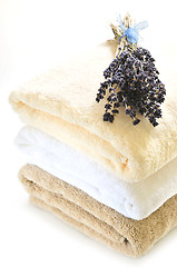 Image showing Stack of towels