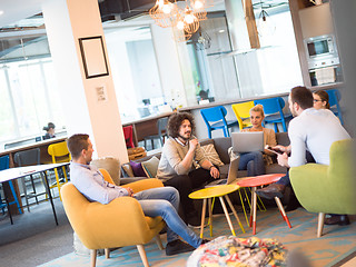 Image showing Startup Business Team At A Meeting at modern office building