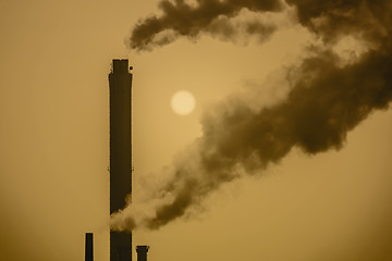 Image showing smoking chimneys air pollution environment