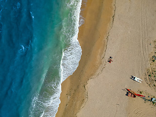 Image showing flight over a beach near Ancony Italy