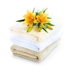 Image showing Stack of towels