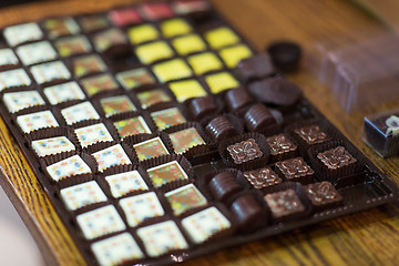 Image showing chocolate candies at confectionery shop