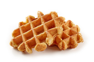 Image showing freshly baked belgian waffles