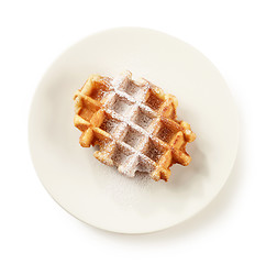 Image showing freshly baked belgian waffle