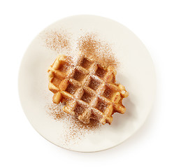 Image showing plate of baked waffle