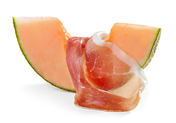 Image showing Melon with ham