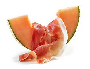 Image showing Melon and ham