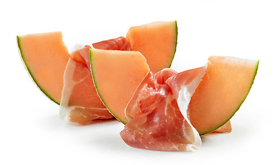 Image showing melon and ham
