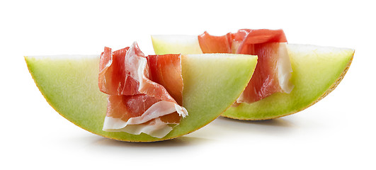 Image showing Melon with ham