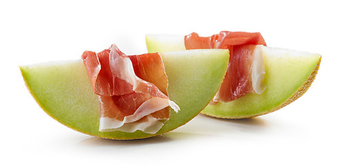Image showing Melon with ham