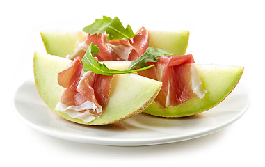 Image showing melon and ham