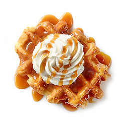 Image showing freshly baked belgian waffle