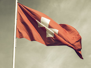 Image showing Vintage looking Flag of Switzerland