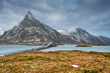 Image showing Fredvang Bridges. Lofoten islands, Norway