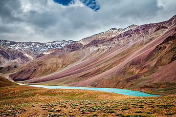 Image showing Chandra Tal lake in Himalayas