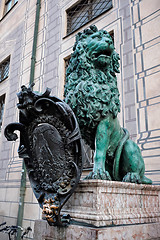 Image showing Bavarian lion statue at Munich Residenz palace