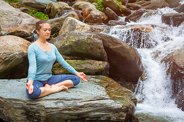 Image showing Woman in Padmasana outdoors