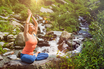 Image showing Woman in Padmasana outdoors