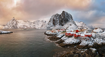 Image showing Hamnoy fishing village on Lofoten Islands, Norway 