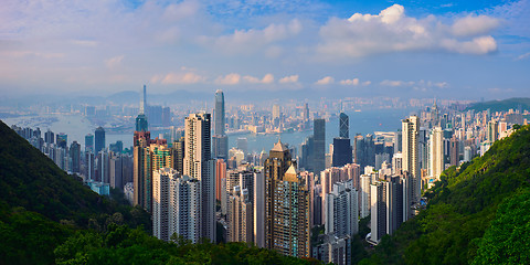 Image showing Hong Kong skyscrapers skyline cityscape view