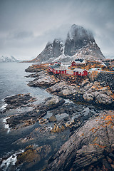 Image showing Hamnoy fishing village on Lofoten Islands, Norway