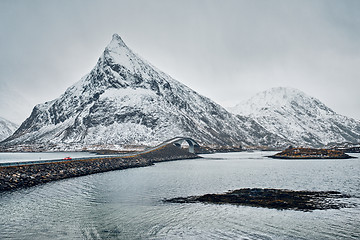 Image showing Fredvang Bridges. Lofoten islands, Norway