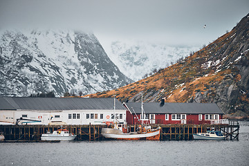 Image showing Hamnoy fishing village on Lofoten Islands, Norway