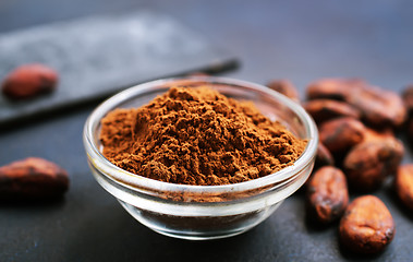 Image showing cocoa beans and cocoa powder