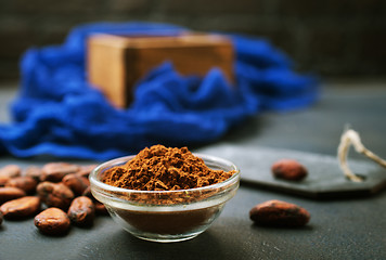 Image showing cocoa beans and cocoa powder