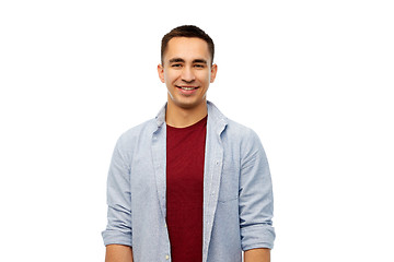 Image showing smiling young man over white background